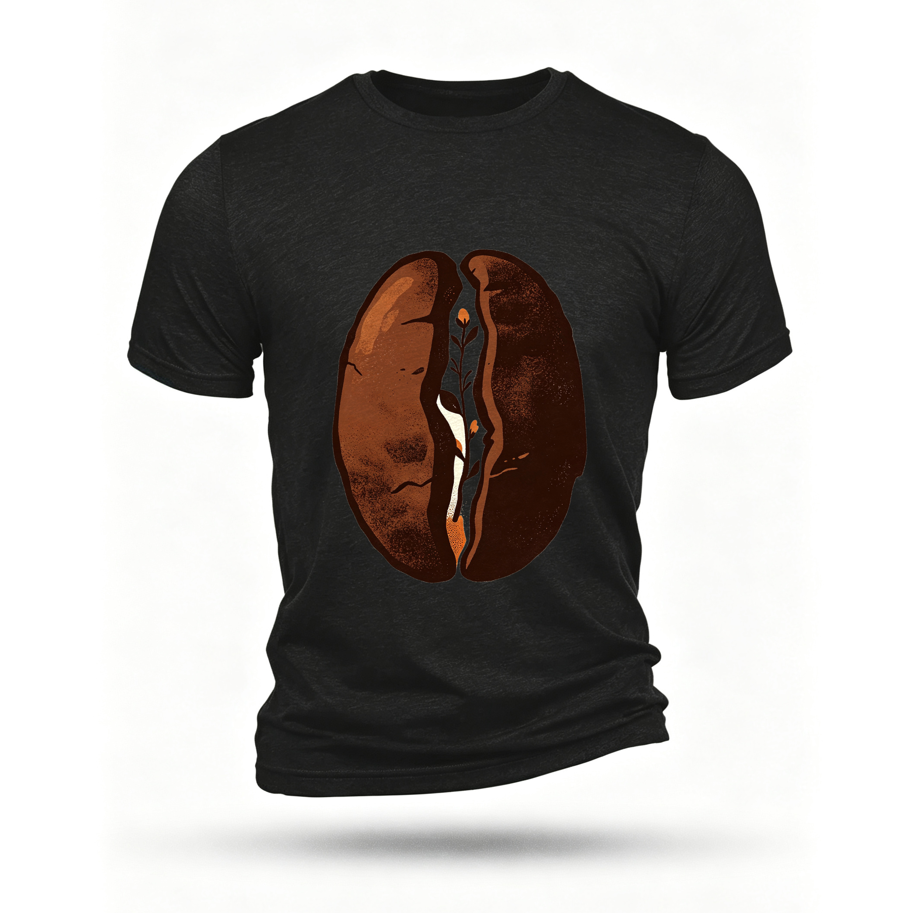 Black T-shirt, front print