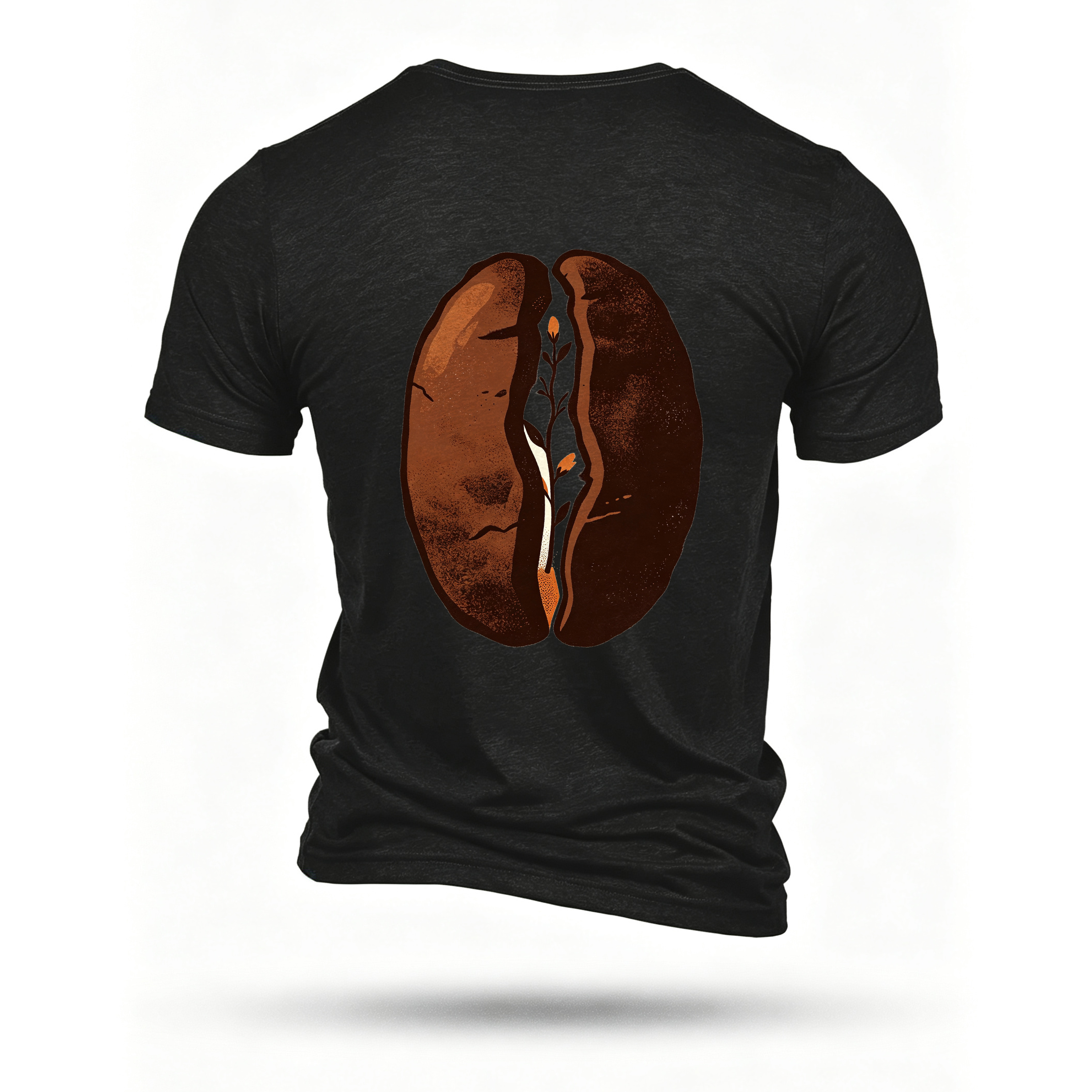 Black T-shirt, back print
