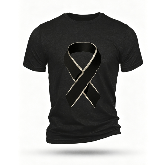Black T-shirt, front print