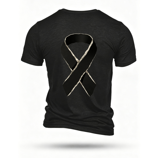 Black T-shirt, back print