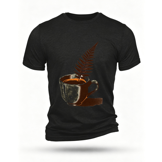 Black T-shirt, front print