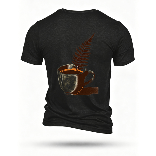 Black T-shirt, back print