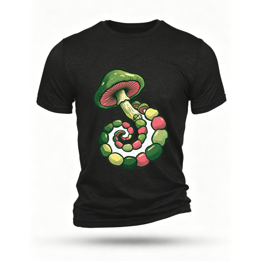 Black T-shirt, front print