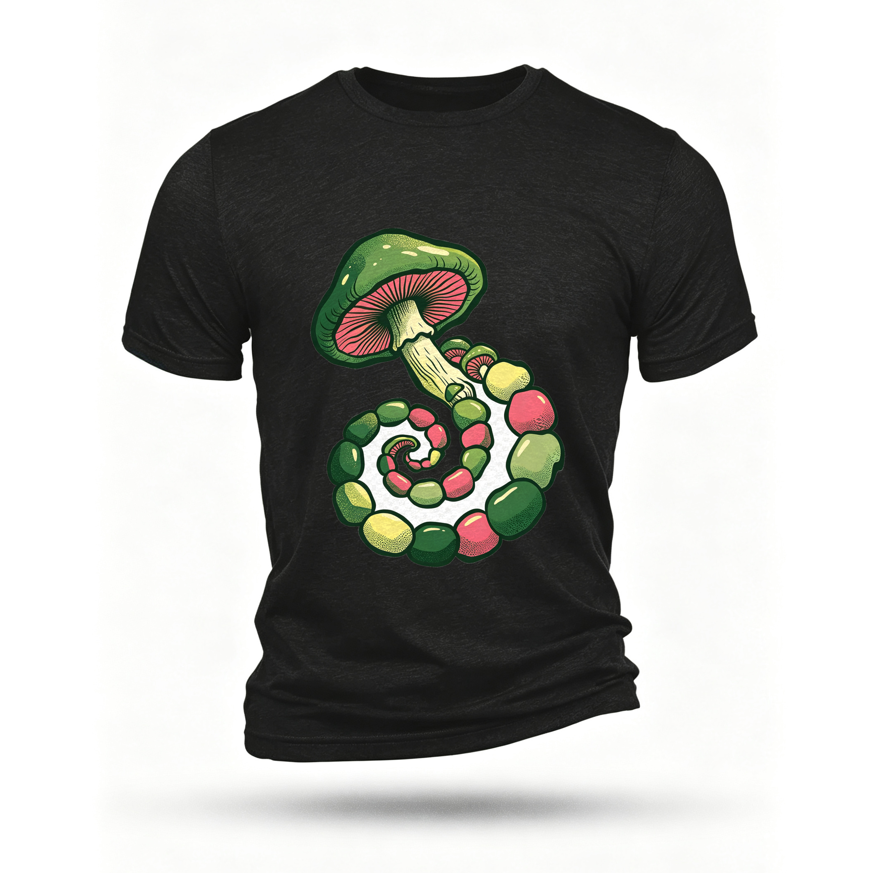 Black T-shirt, front print