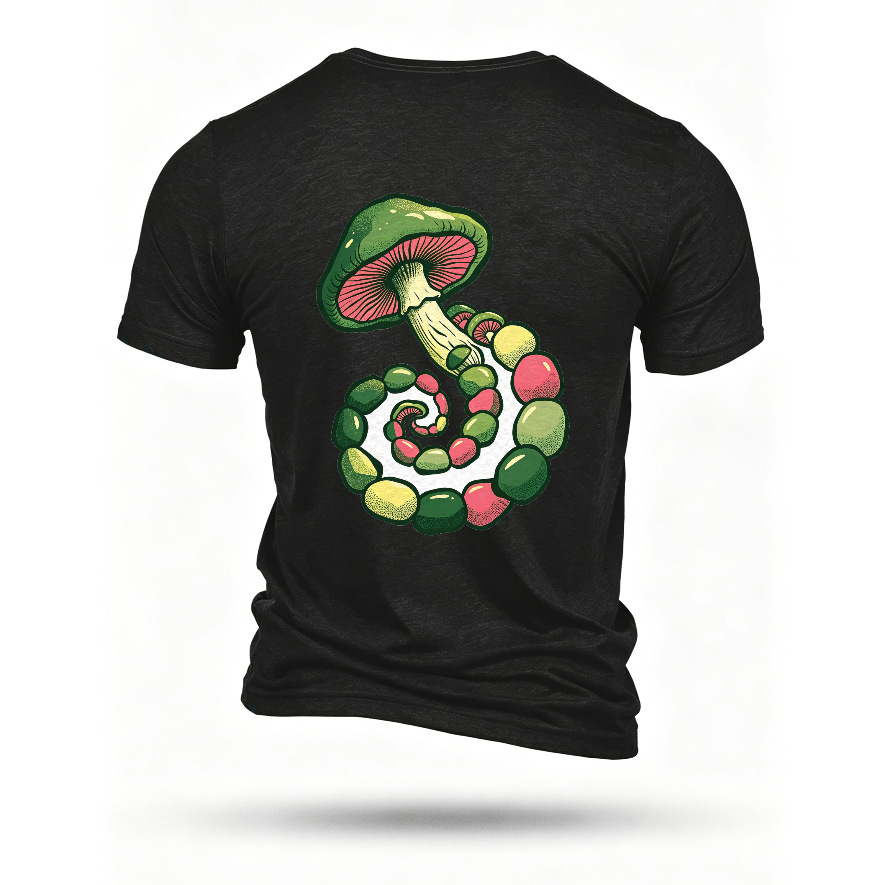 Black T-shirt, back print