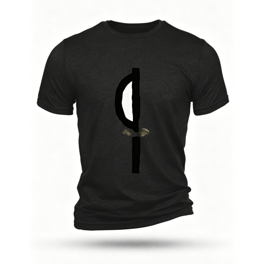 Black T-shirt, front print