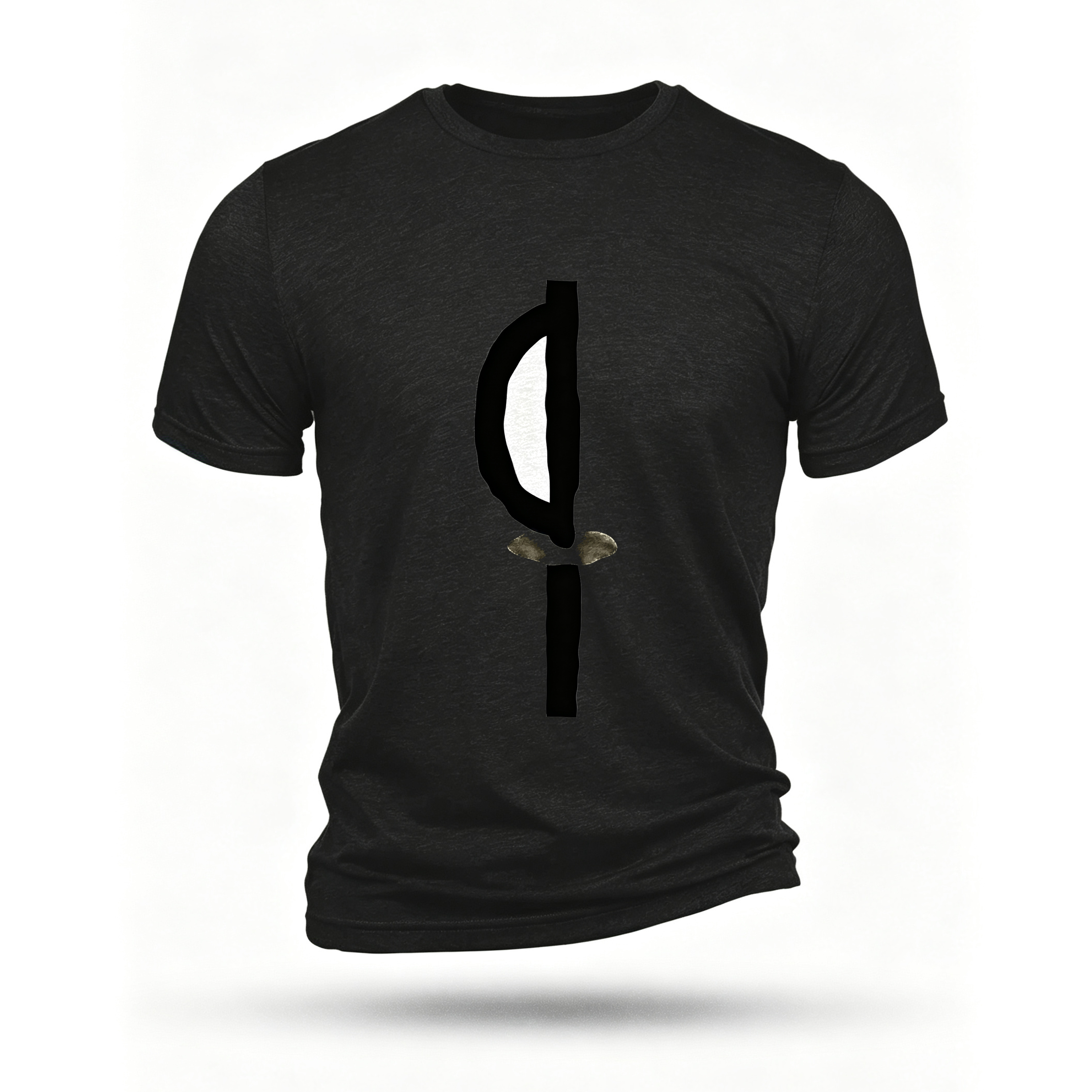 Black T-shirt, front print