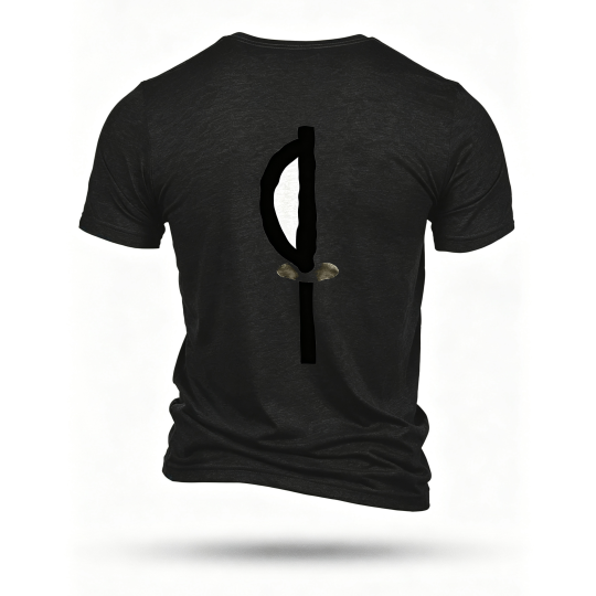 Black T-shirt, back print