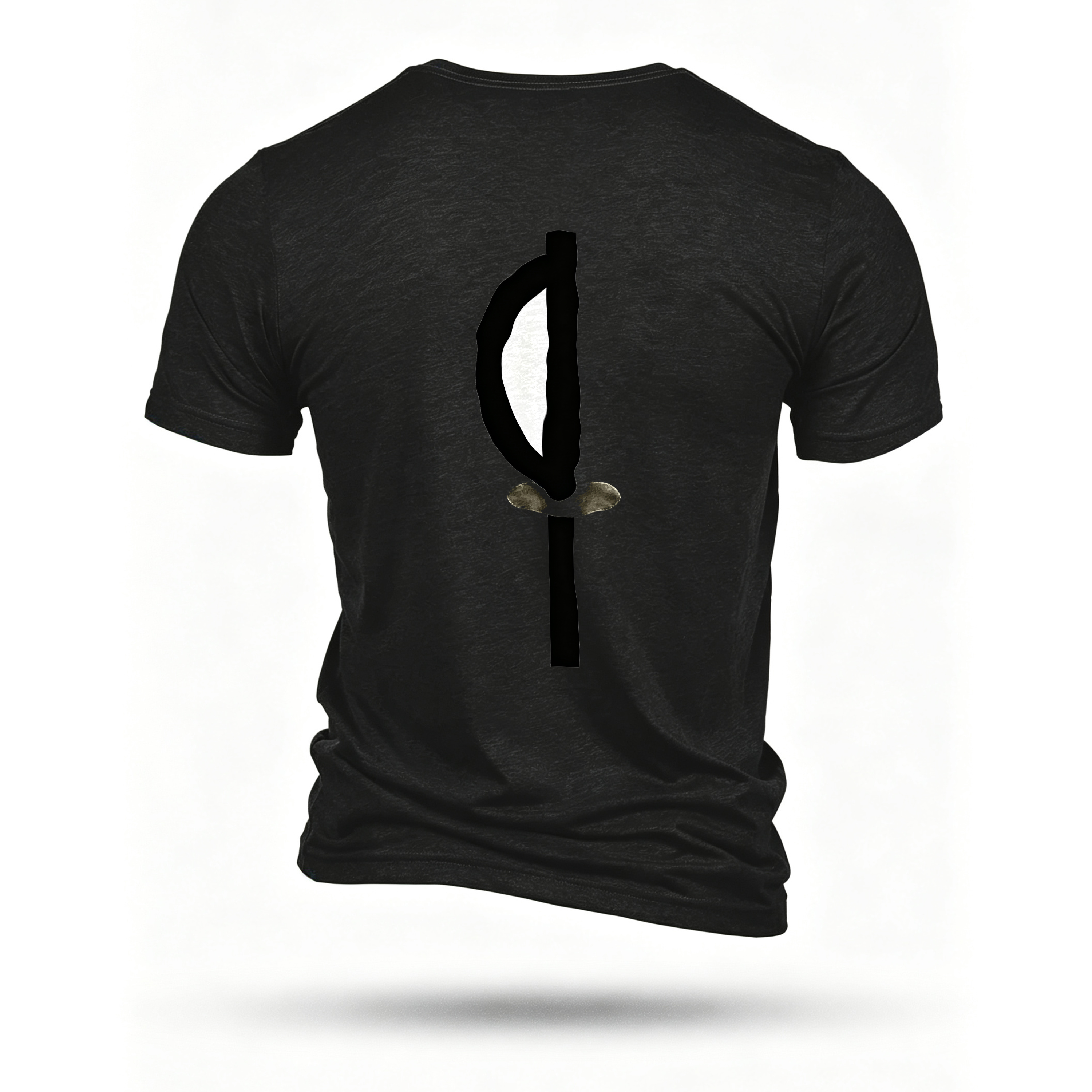 Black T-shirt, back print