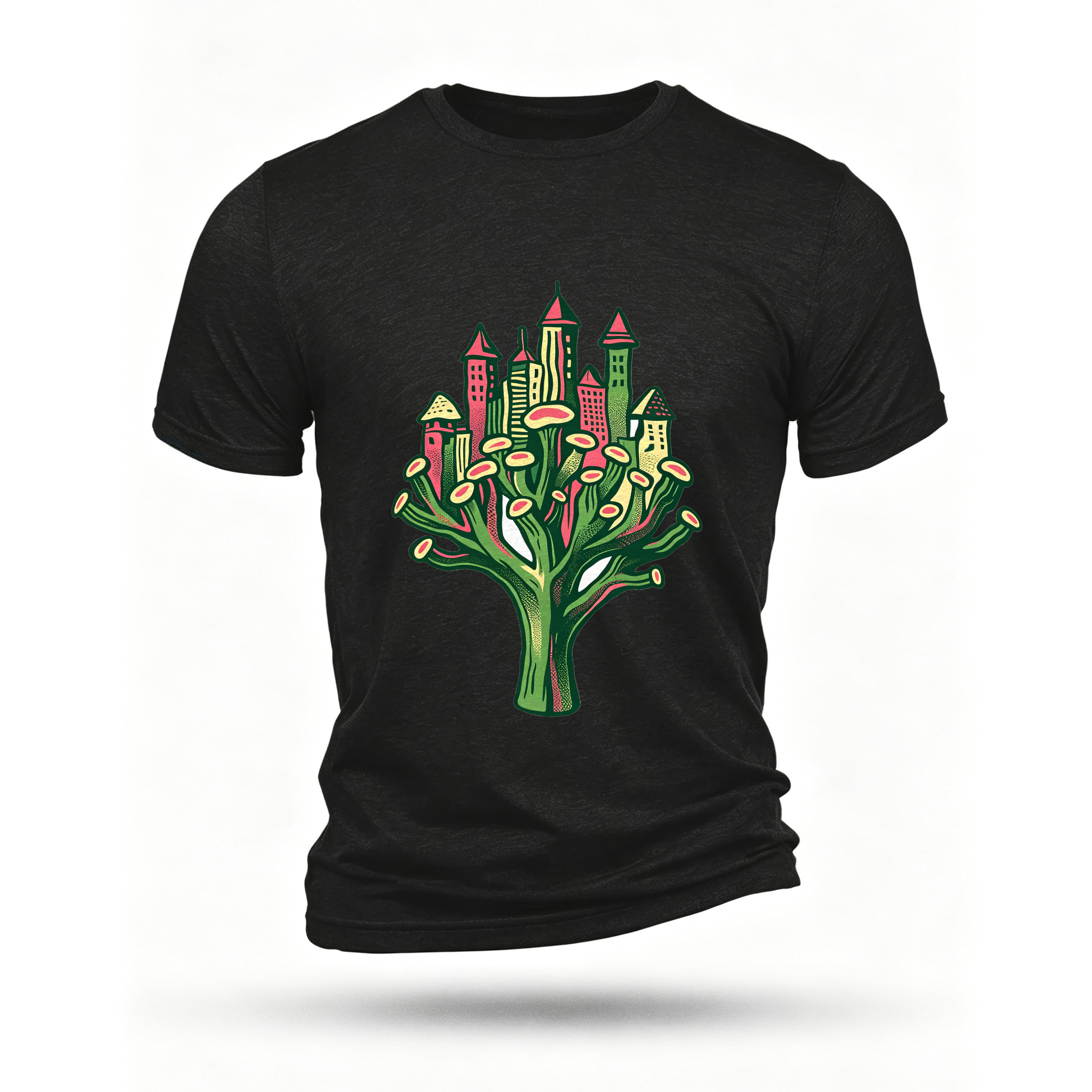 Black T-shirt, front print