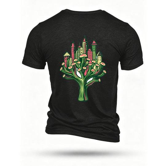 Black T-shirt, back print