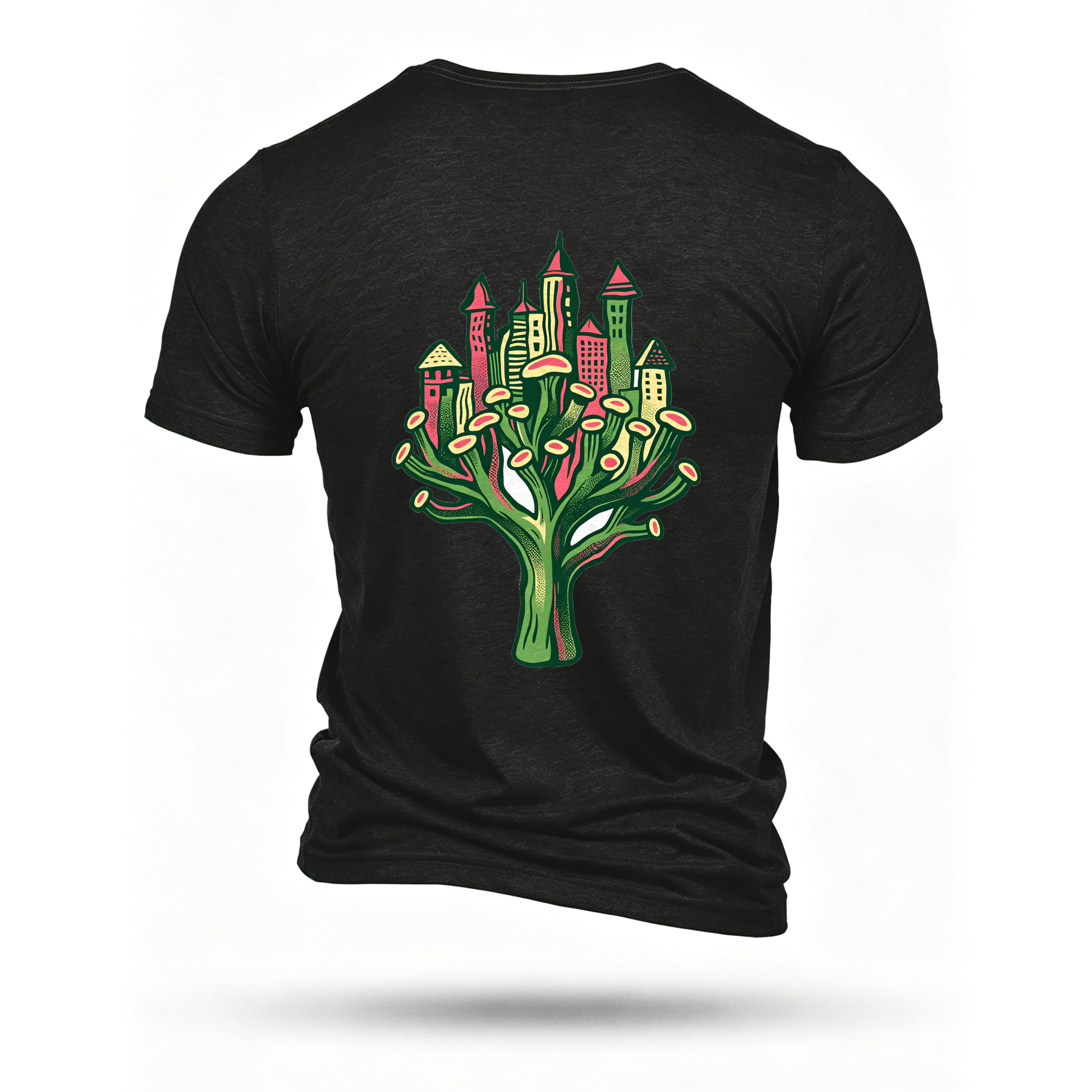 Black T-shirt, back print