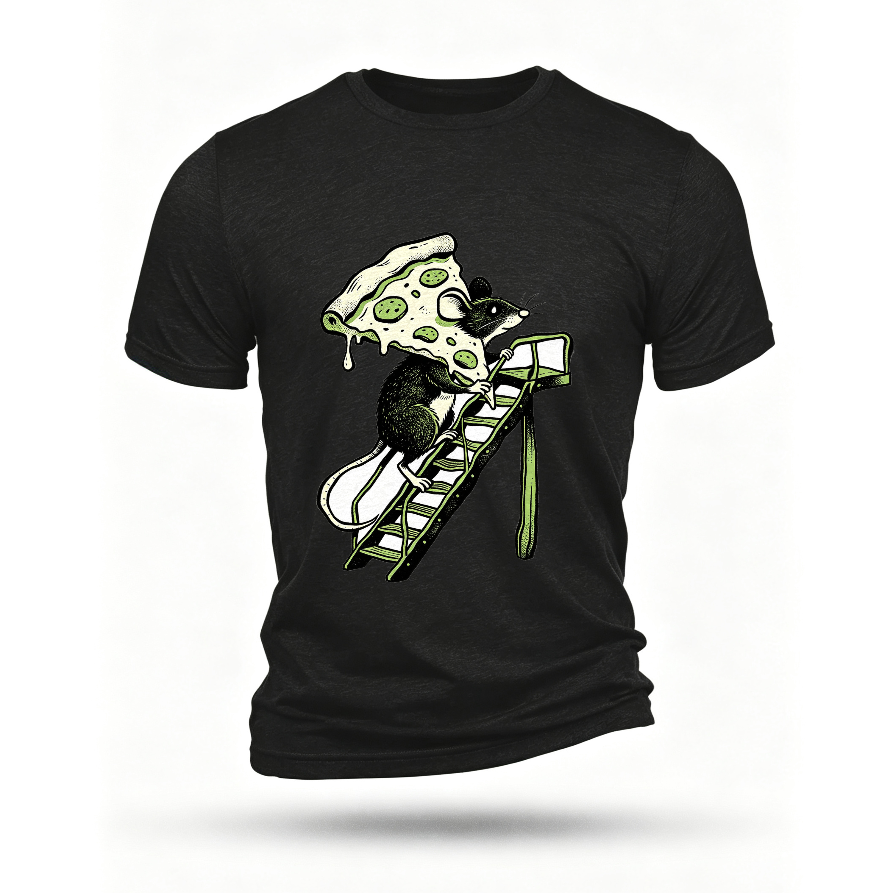 Black T-shirt, front print