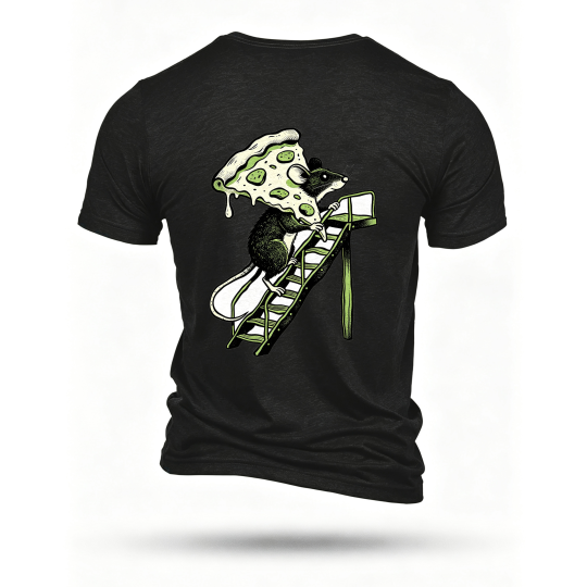 Black T-shirt, back print