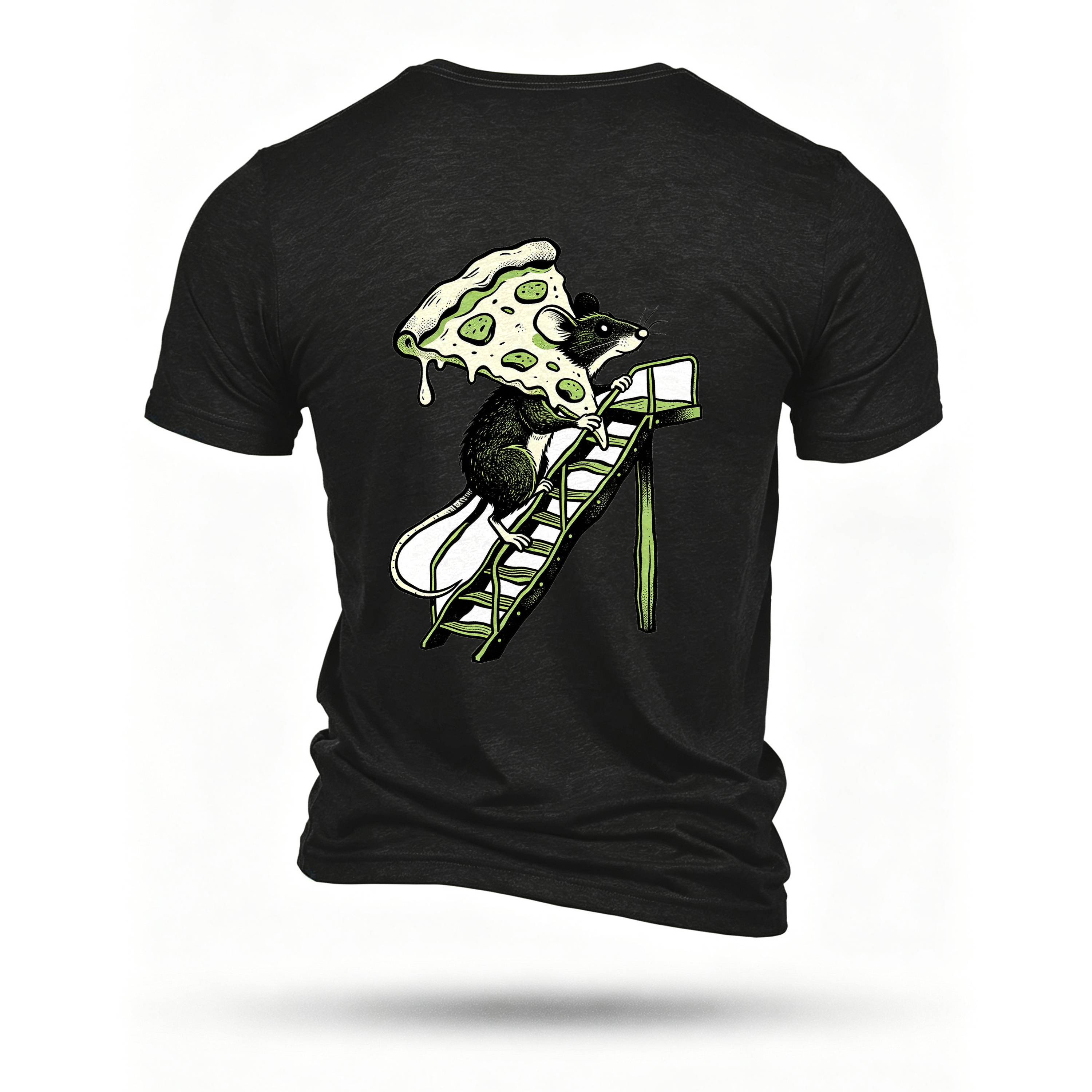 Black T-shirt, back print