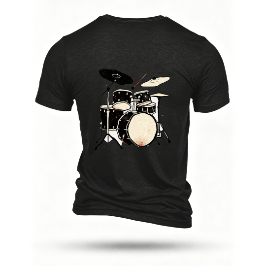 Black T-shirt, back print