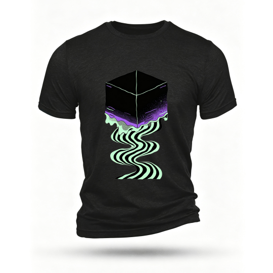 Black T-shirt, front print