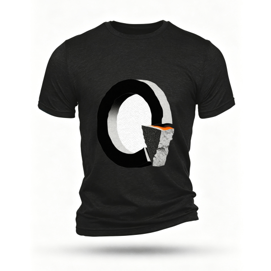 Black T-shirt, front print