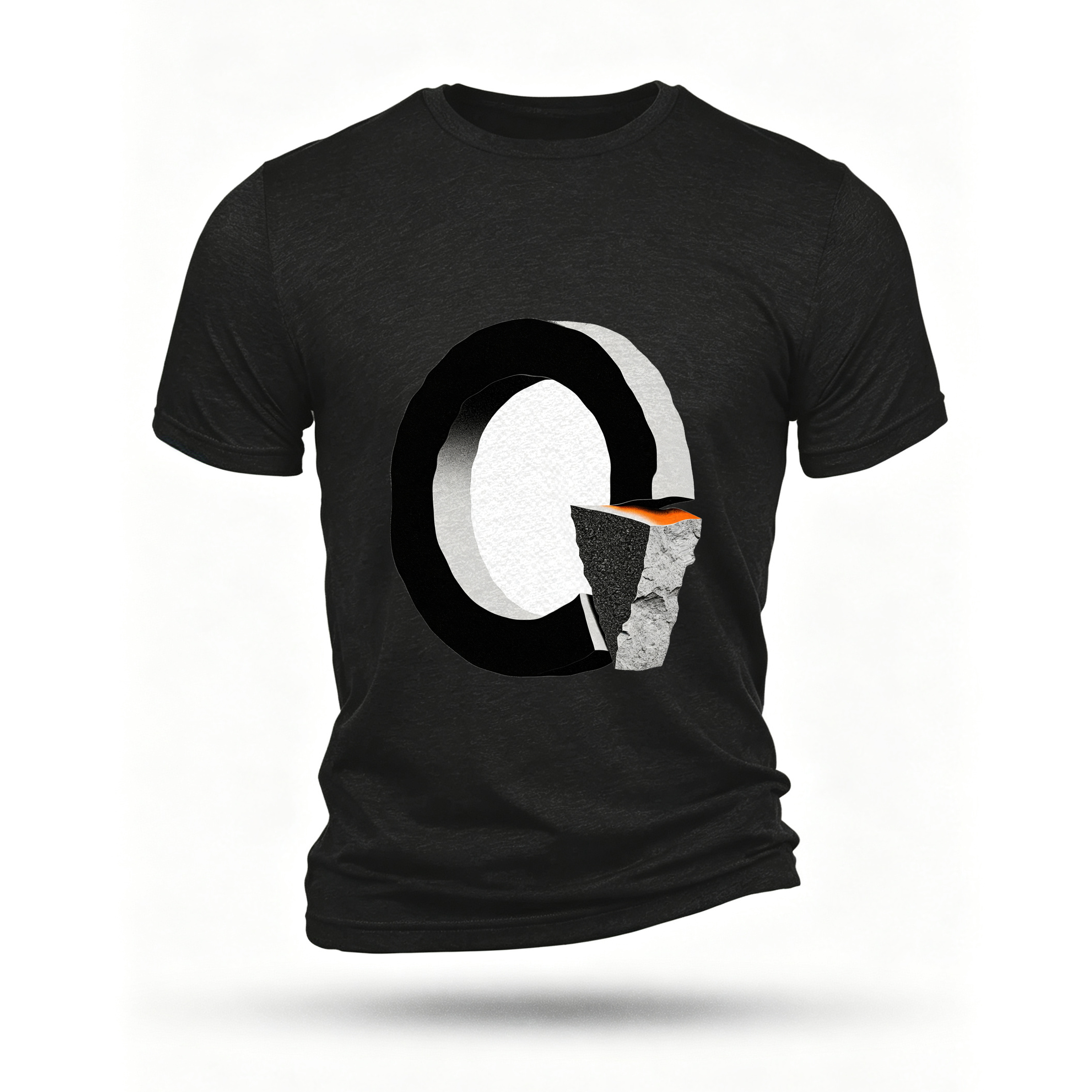 Black T-shirt, front print