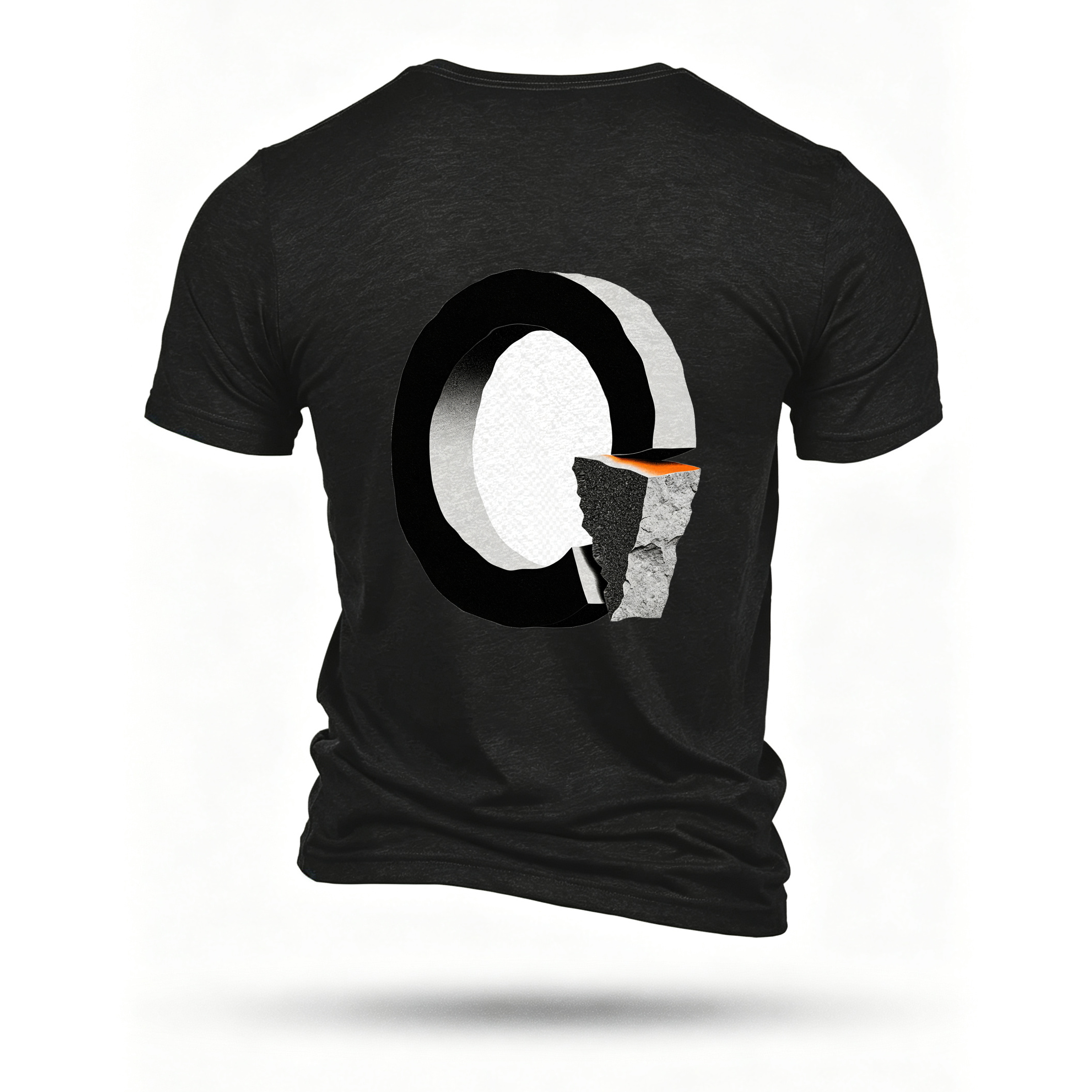 Black T-shirt, back print