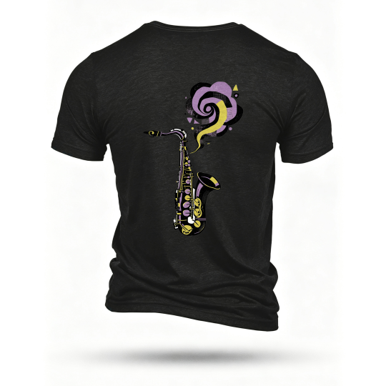 Black T-shirt, back print