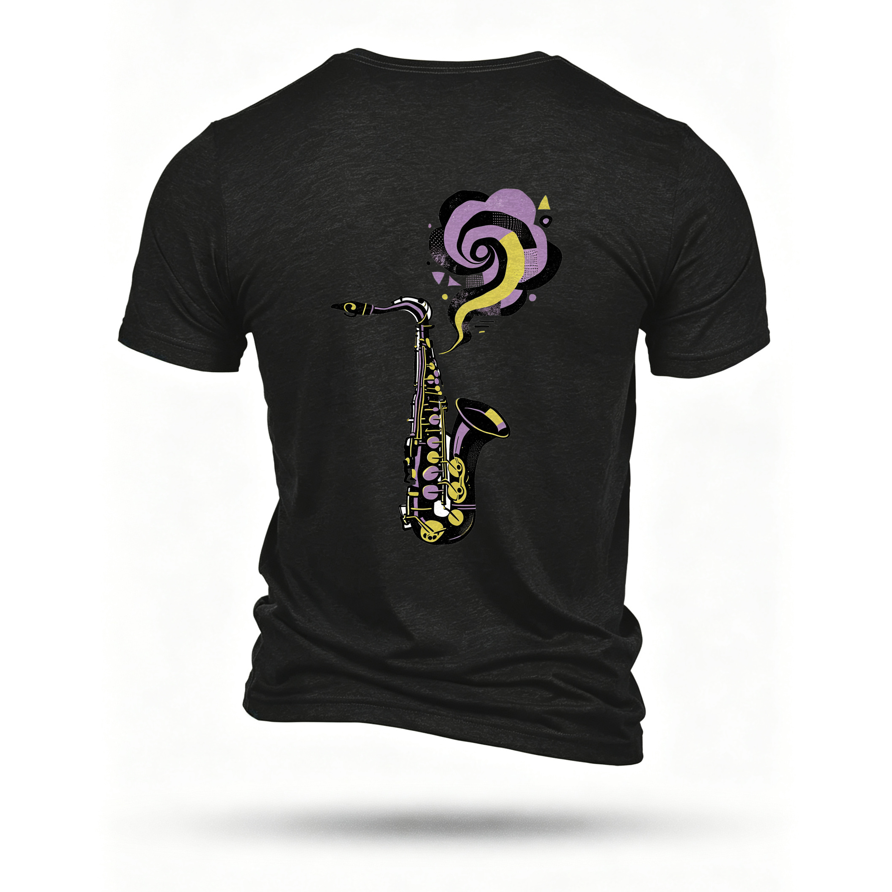 Black T-shirt, back print