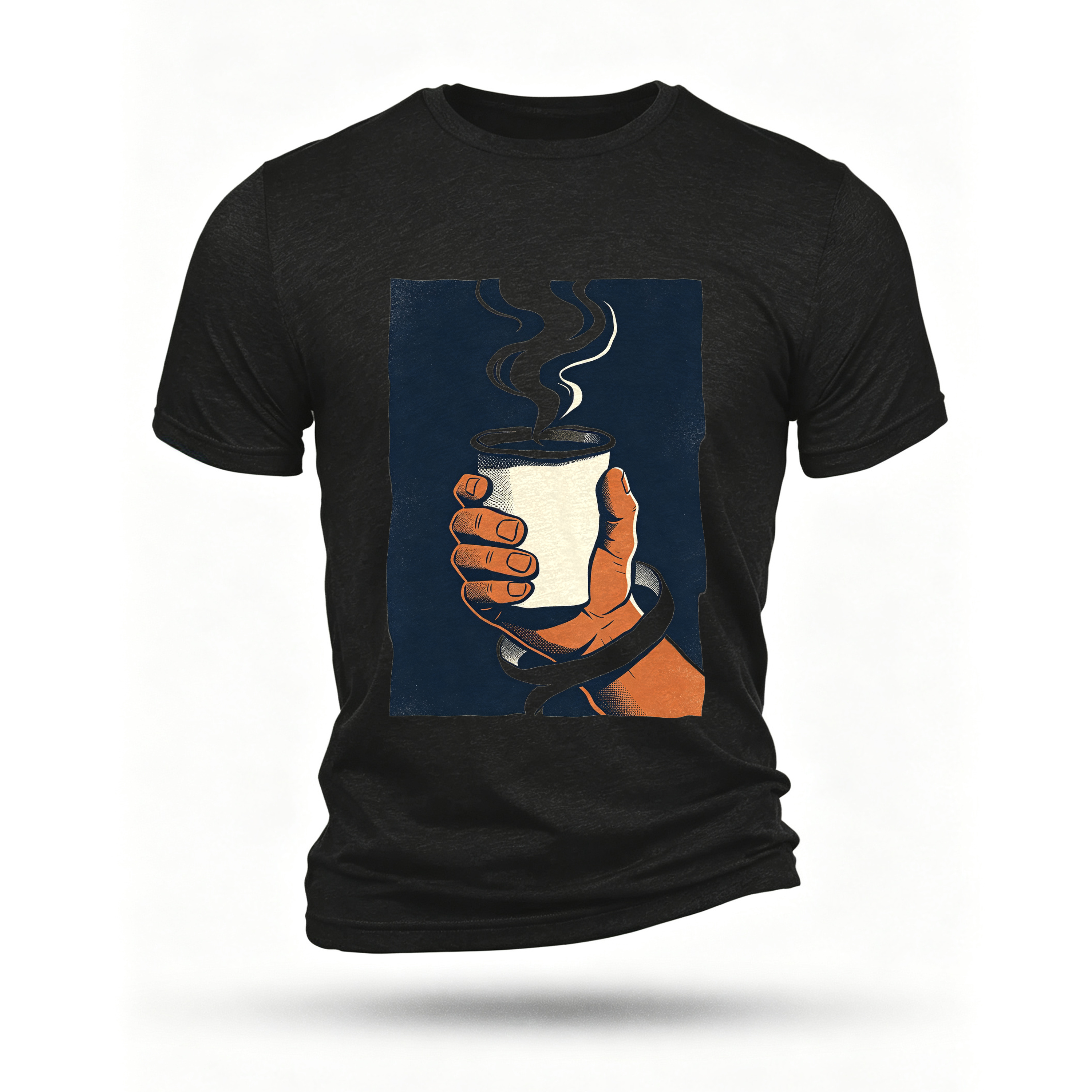 Black T-shirt, front print