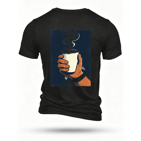 Black T-shirt, back print