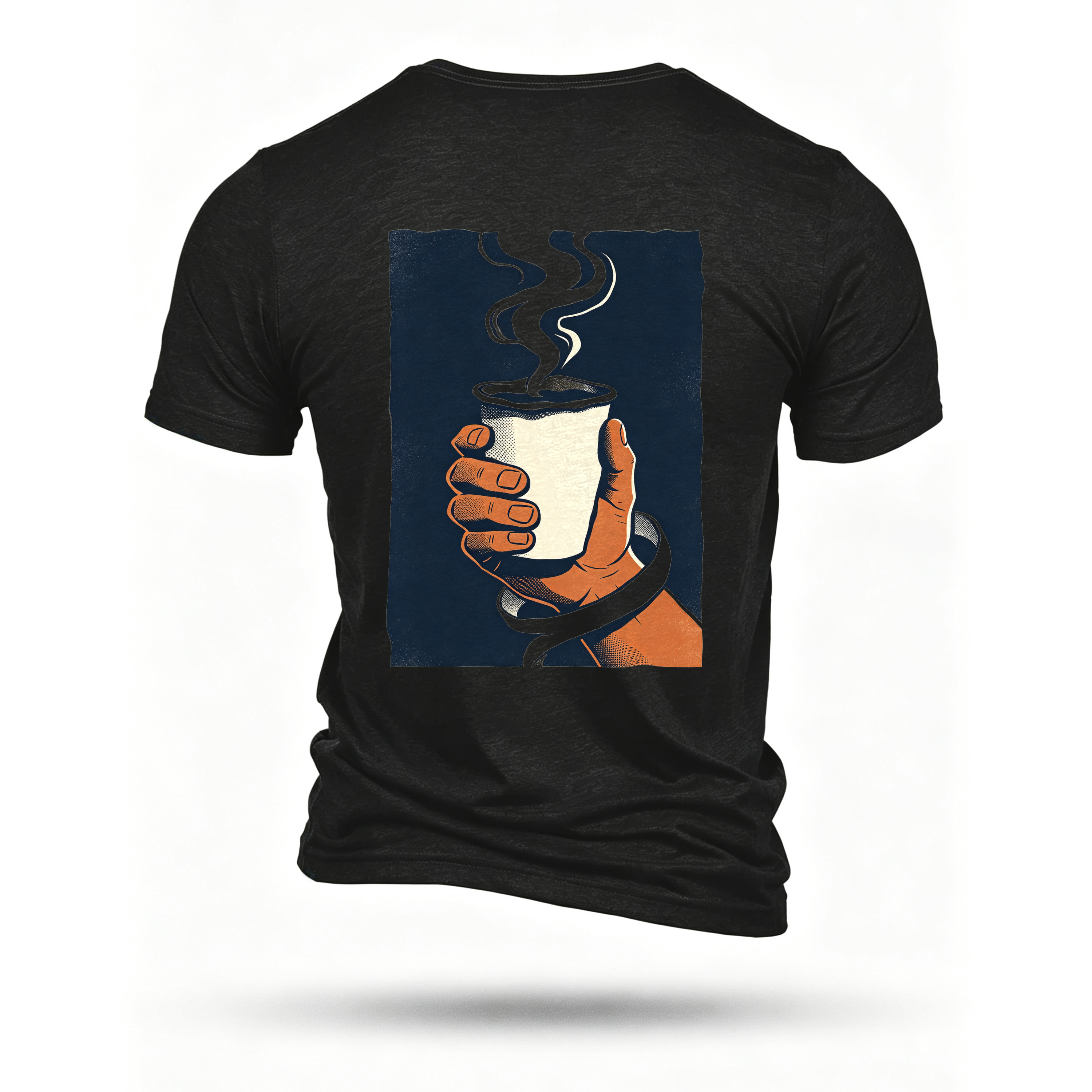 Black T-shirt, back print