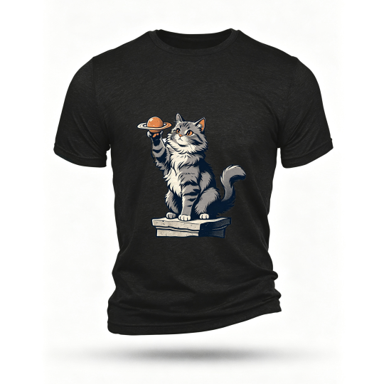 Black T-shirt, front print