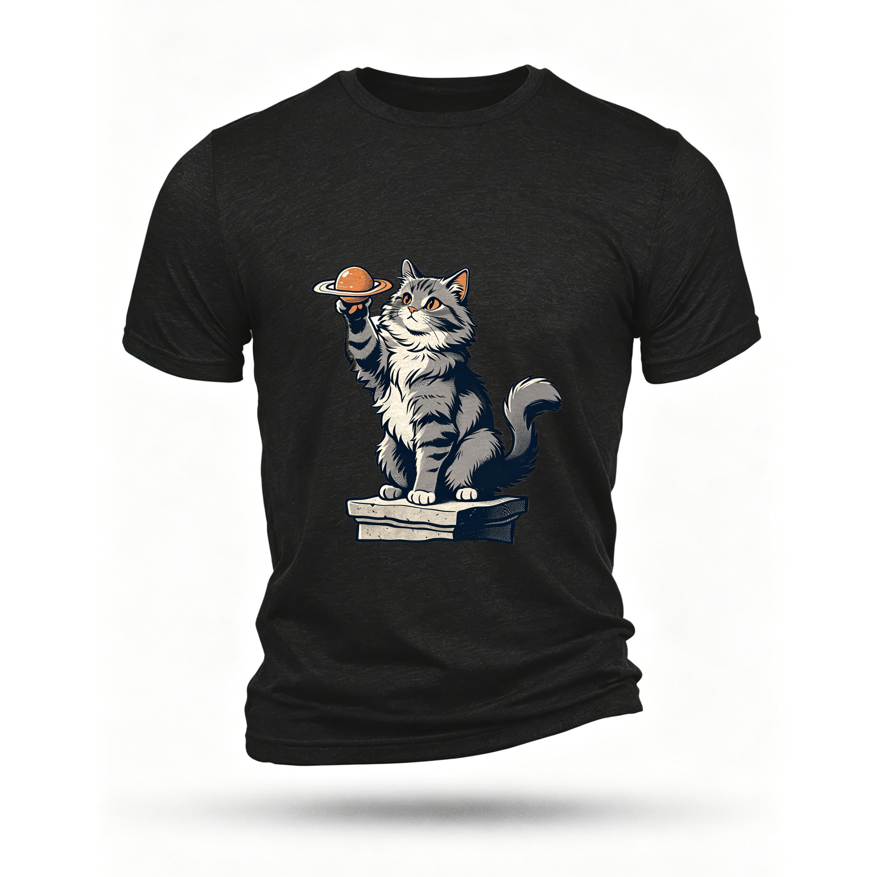 Black T-shirt, front print