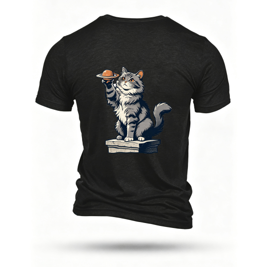 Black T-shirt, back print