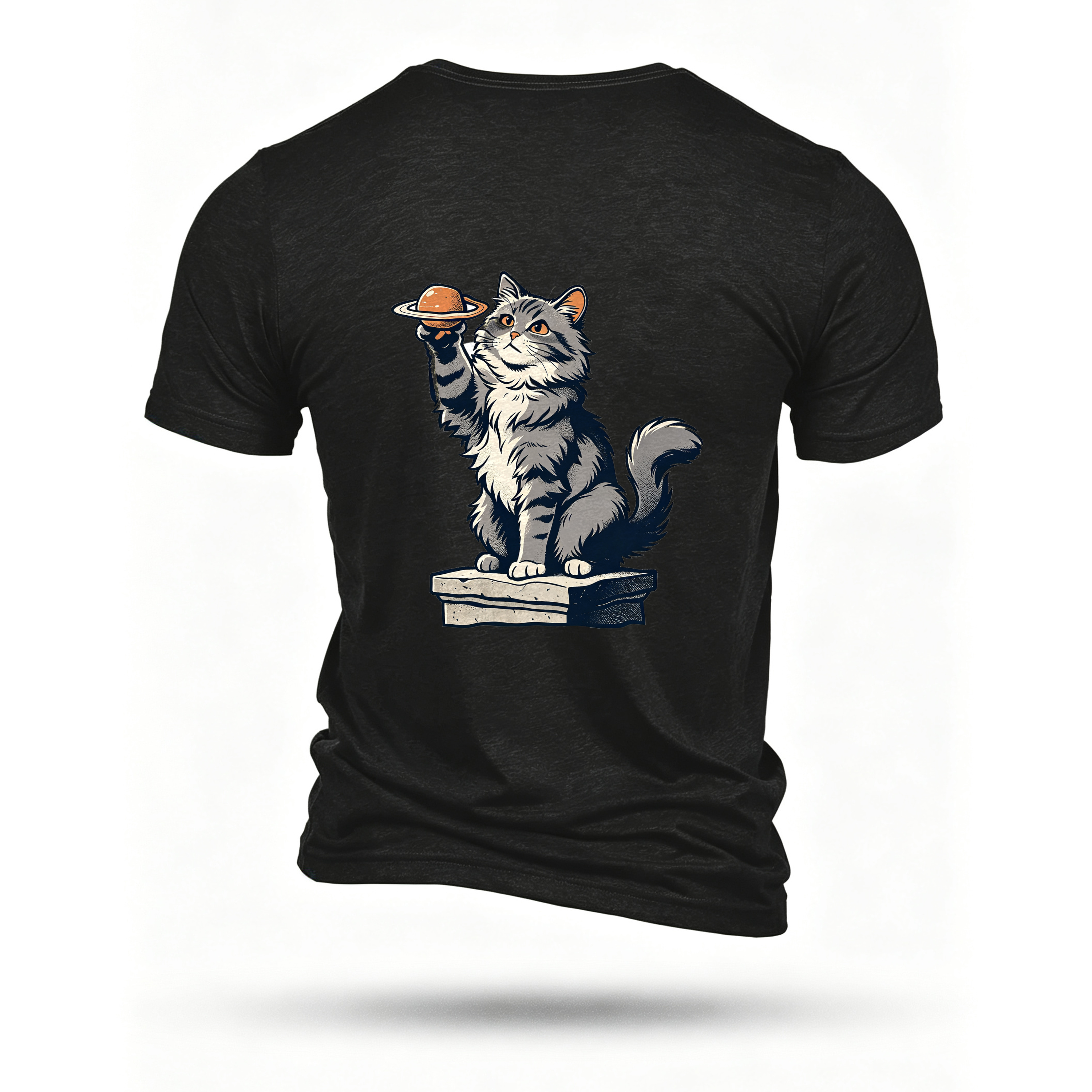 Black T-shirt, back print