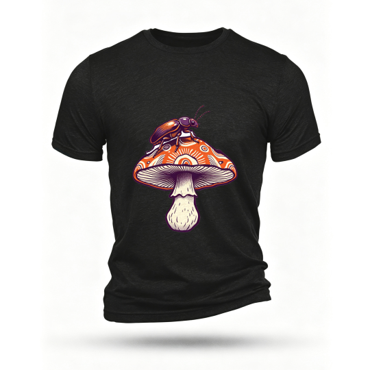 Black T-shirt, front print