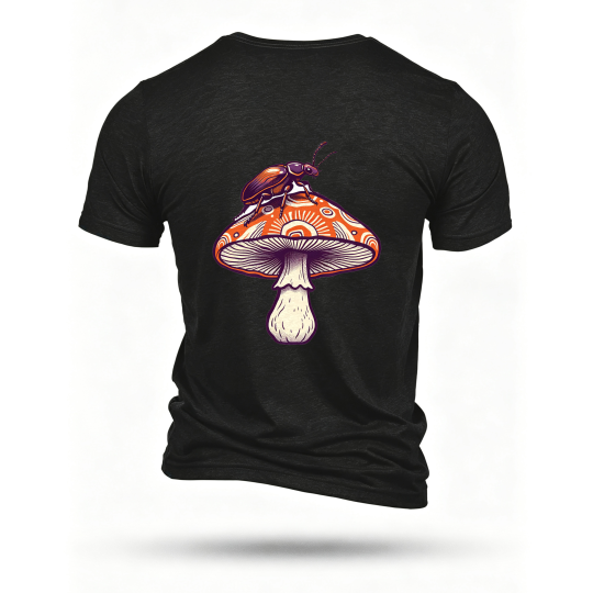 Black T-shirt, back print