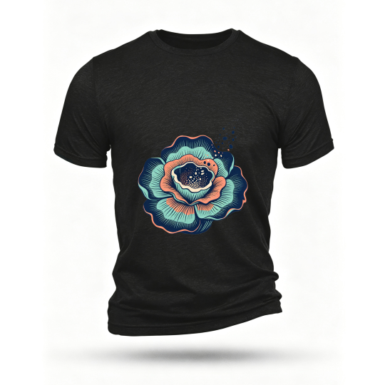 Black T-shirt, front print
