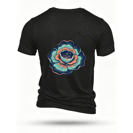 Black T-shirt, back print