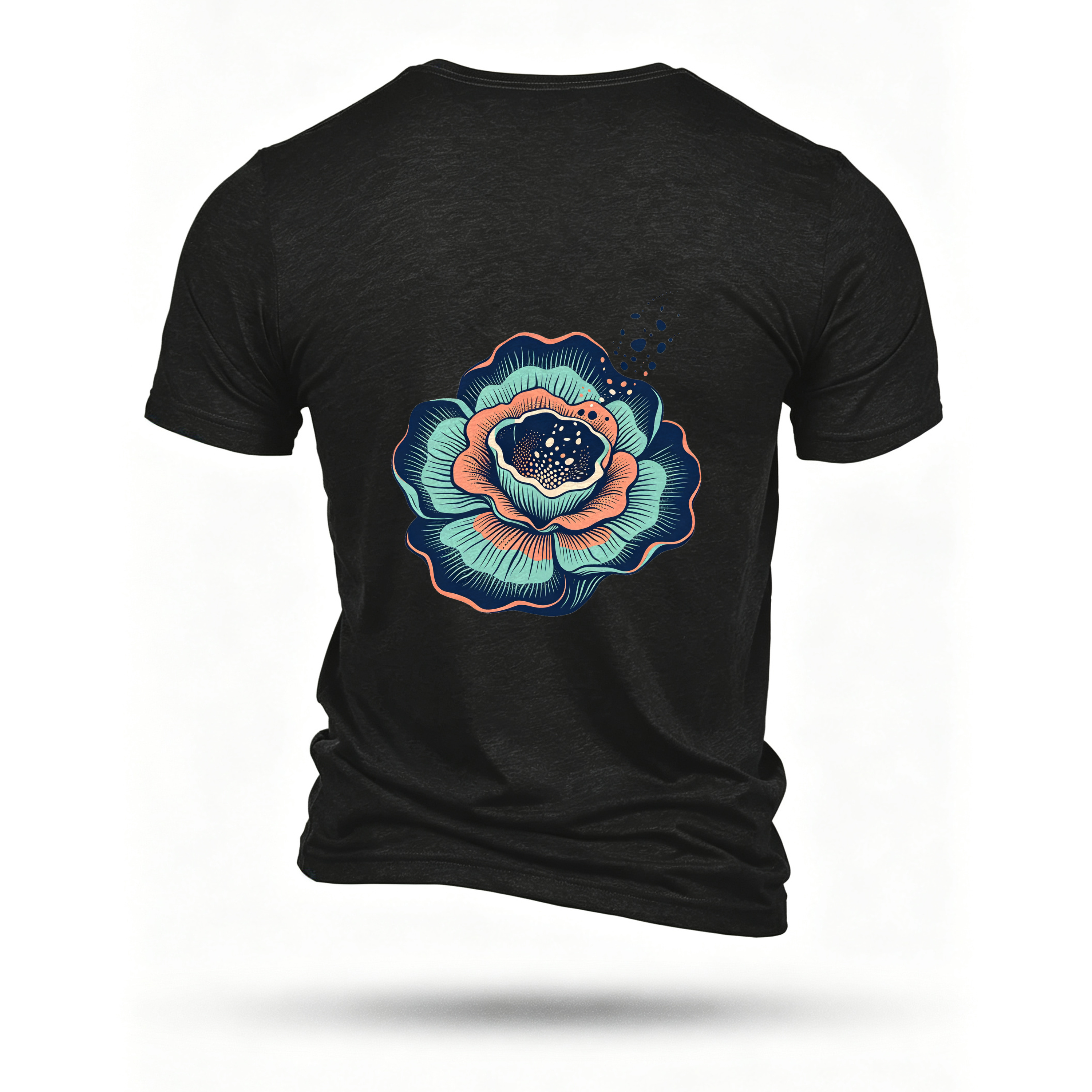 Black T-shirt, back print