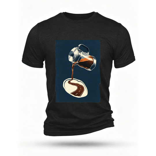 Black T-shirt, front print