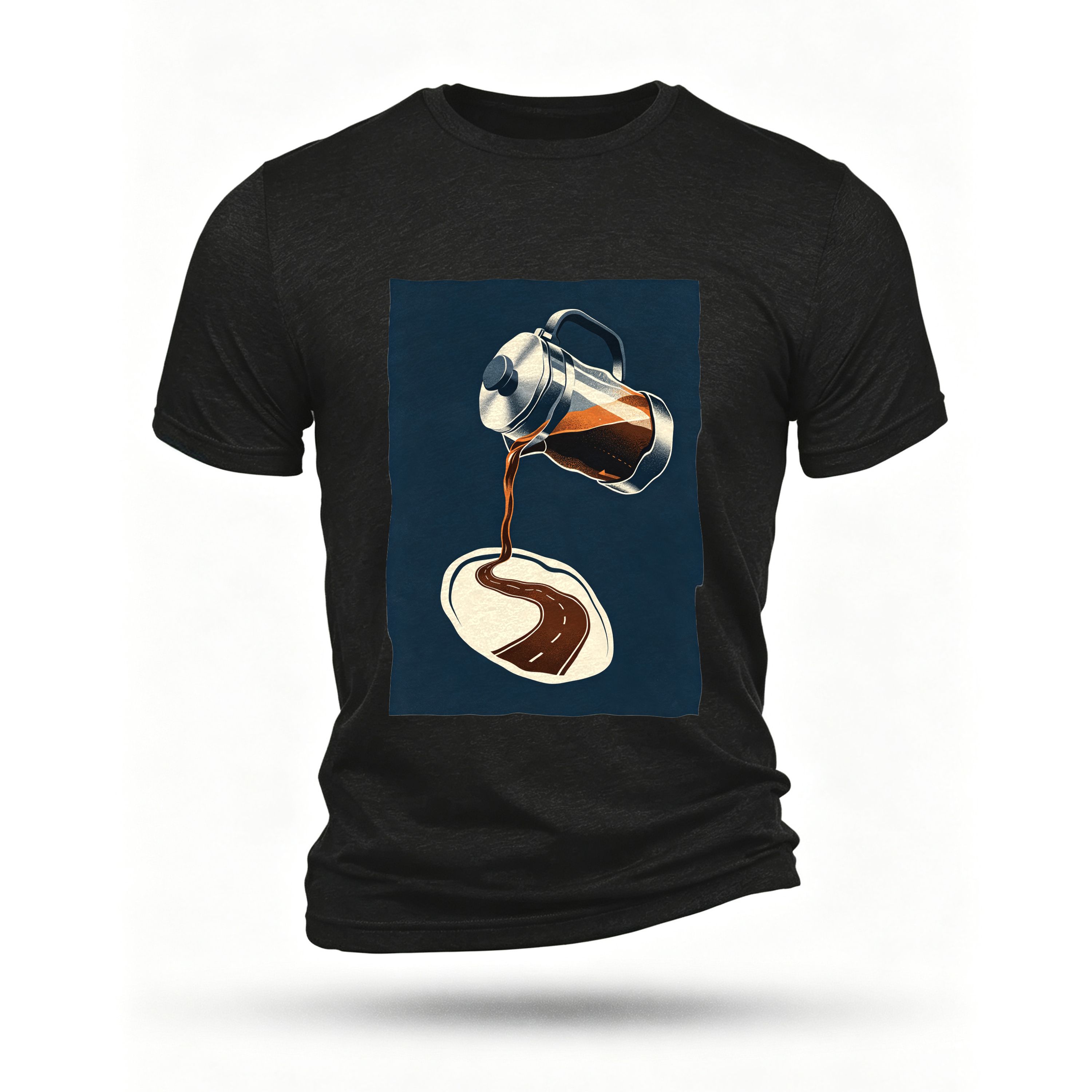 Black T-shirt, front print
