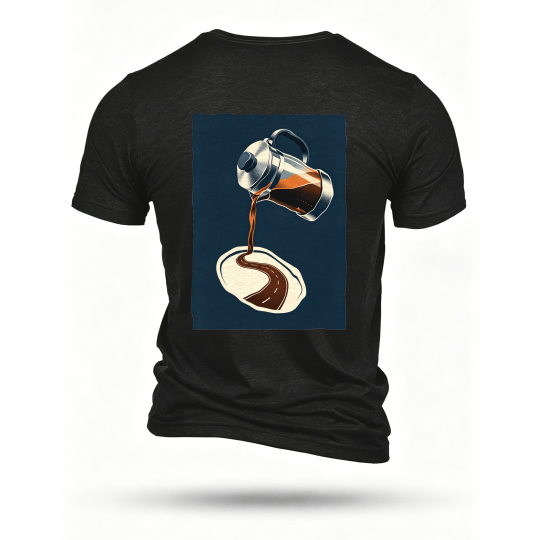 Black T-shirt, back print