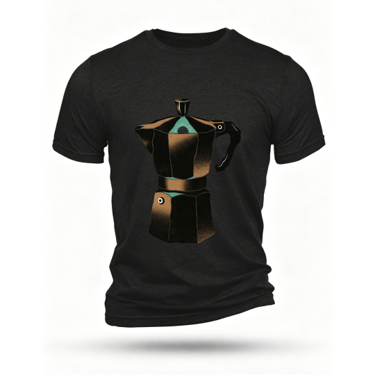 Black T-shirt, front print