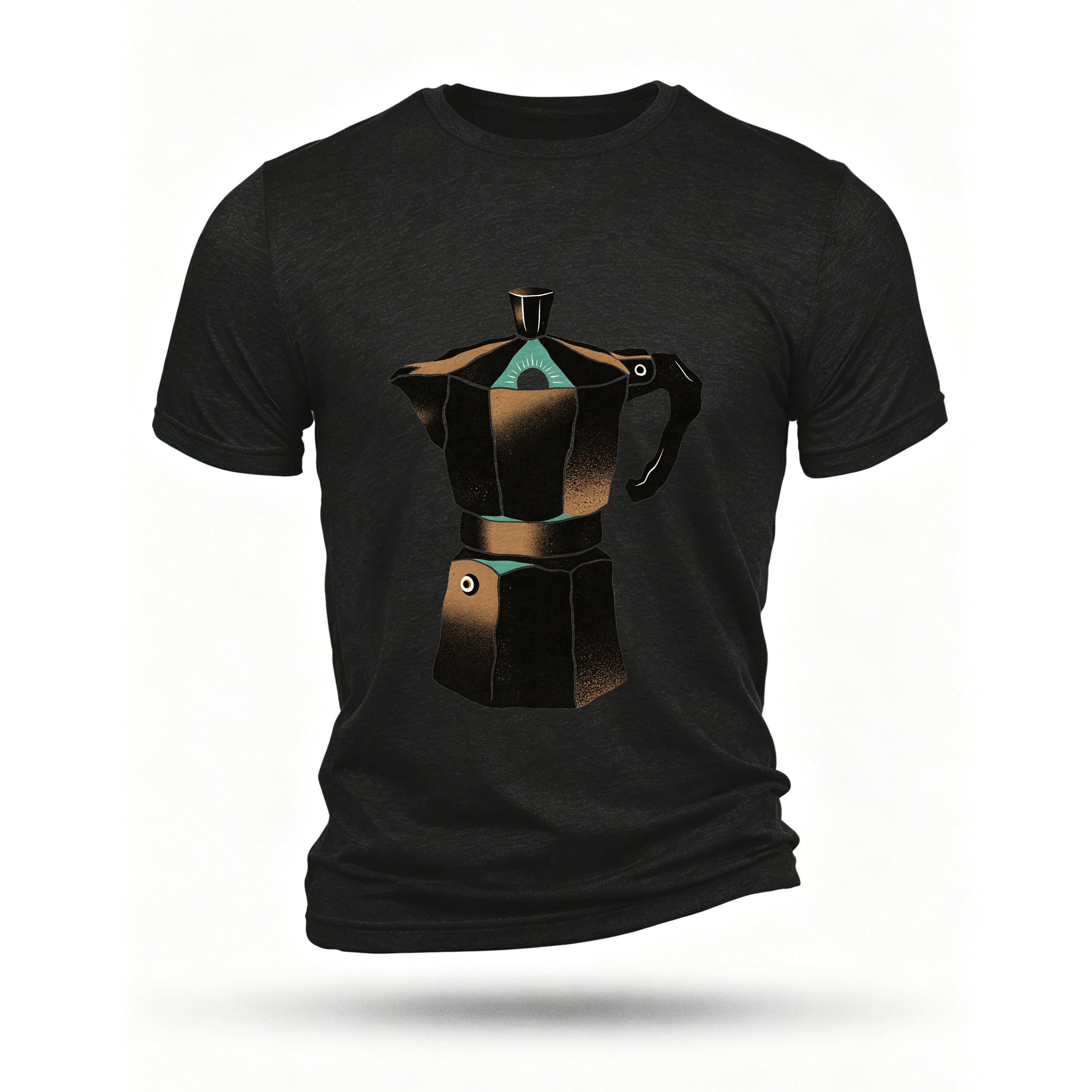 Black T-shirt, front print