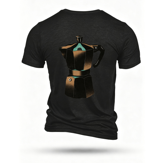 Black T-shirt, back print