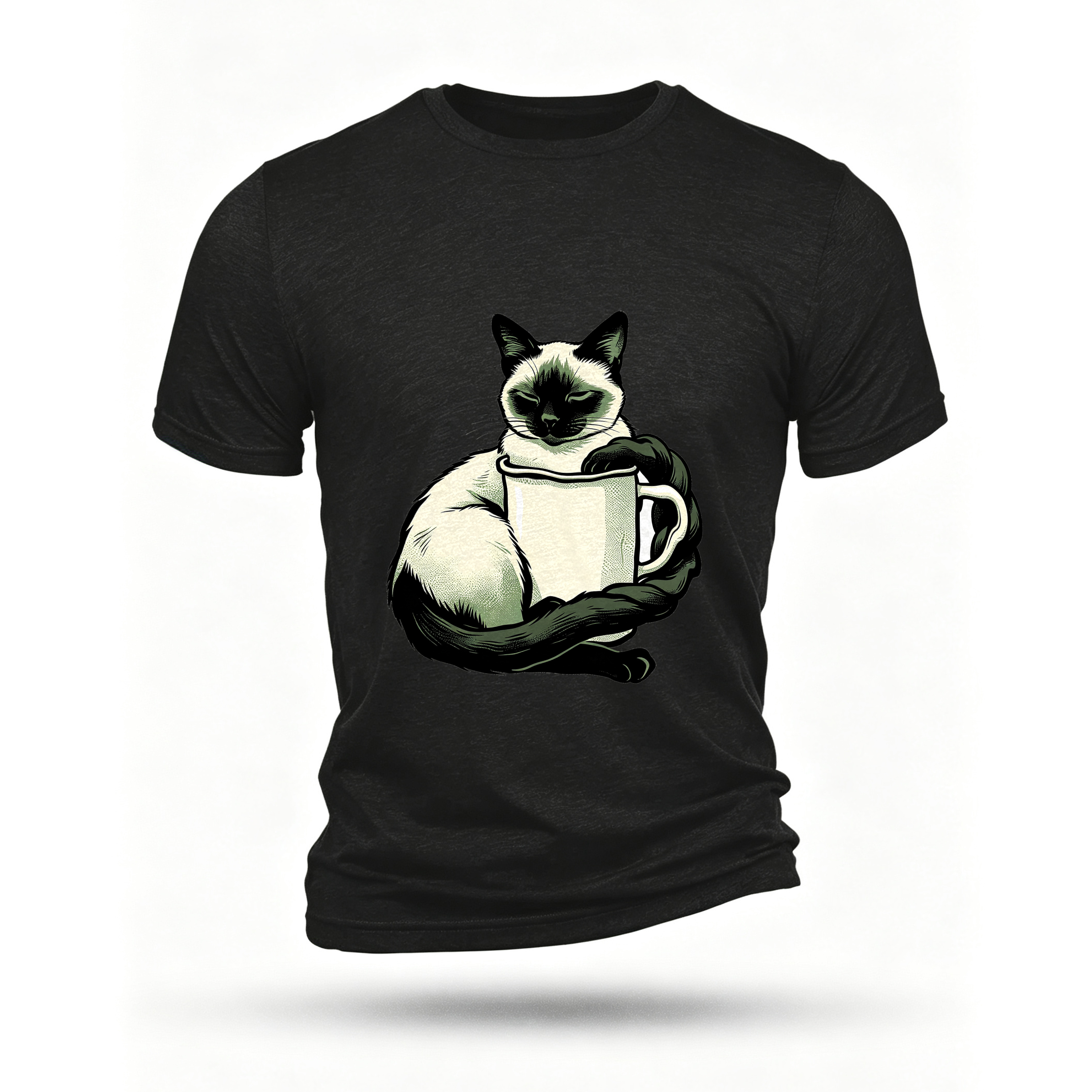 Black T-shirt, front print