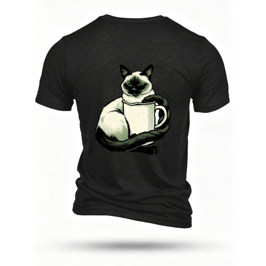 Black T-shirt, back print