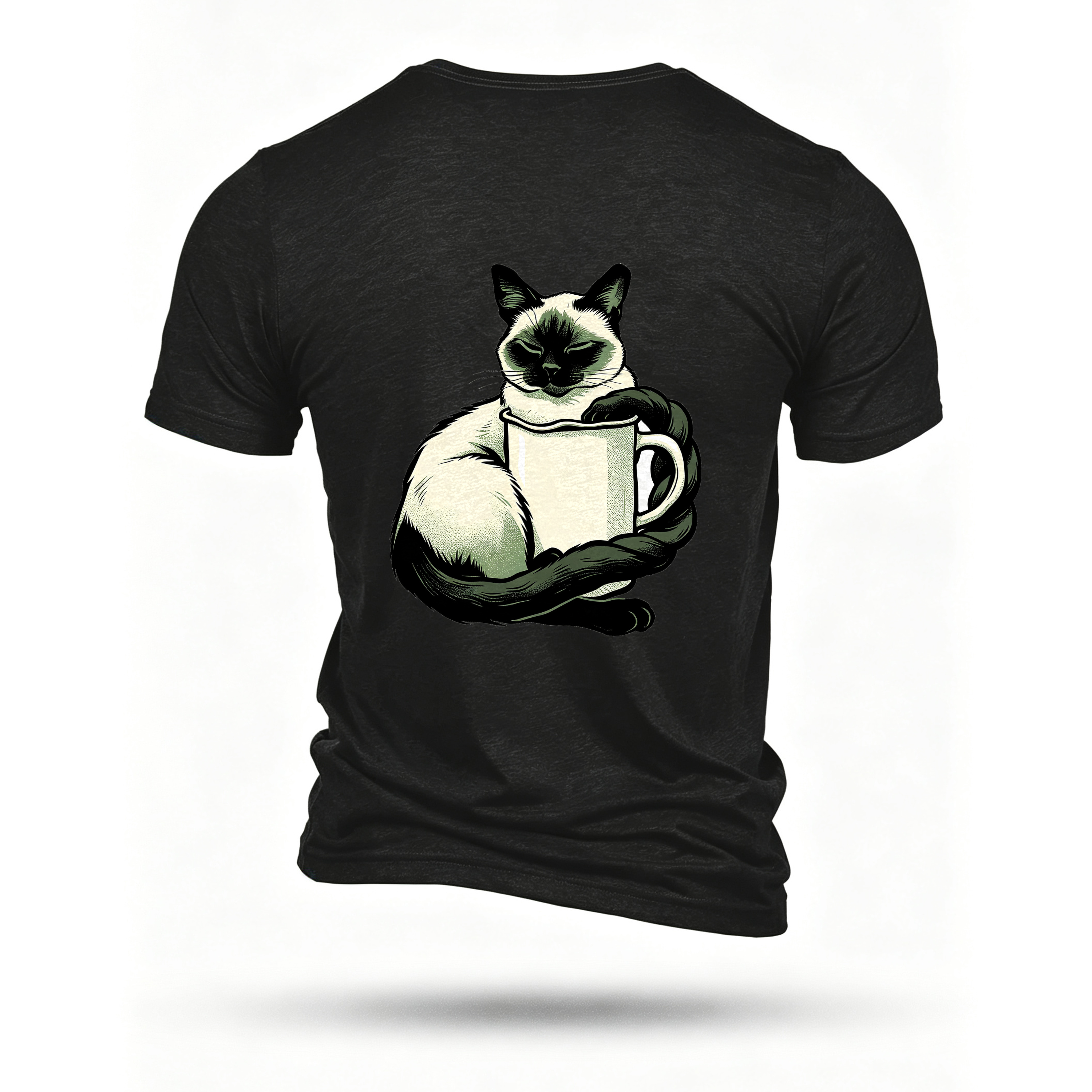 Black T-shirt, back print