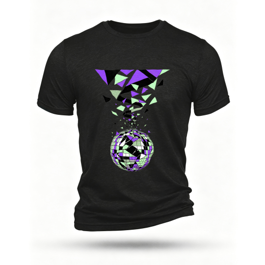 Black T-shirt, front print