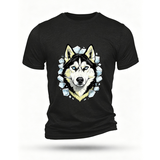 Black T-shirt, front print