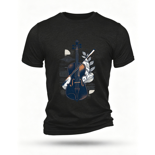 Black T-shirt, front print